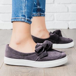 women nubuck loafers casual bowknot shoes