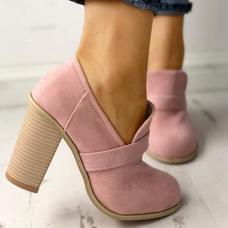 women solid thick heel elegant high heel cute work boots