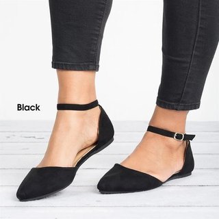 pointed strap flats