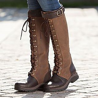 low heel womens leather riding boots