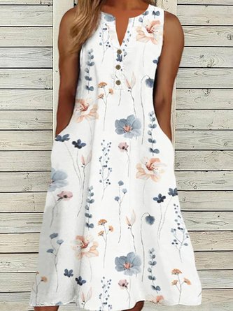 Plus Size Vacation Loose Floral Dress