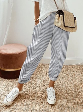 Striped Printed Casual Loose Pants