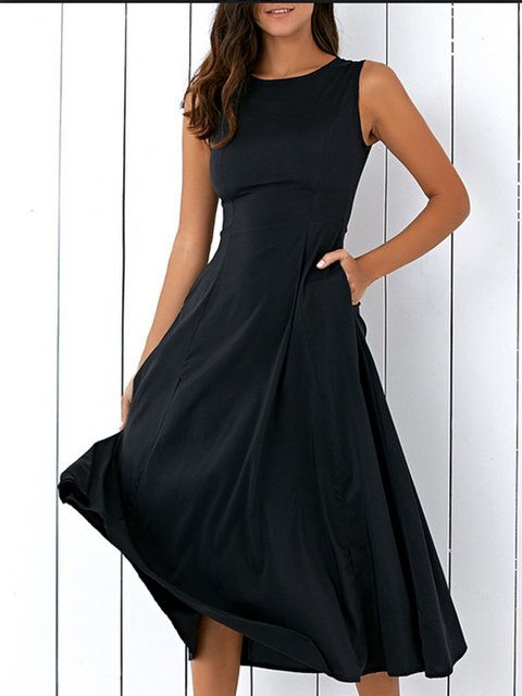 womens black a line dress