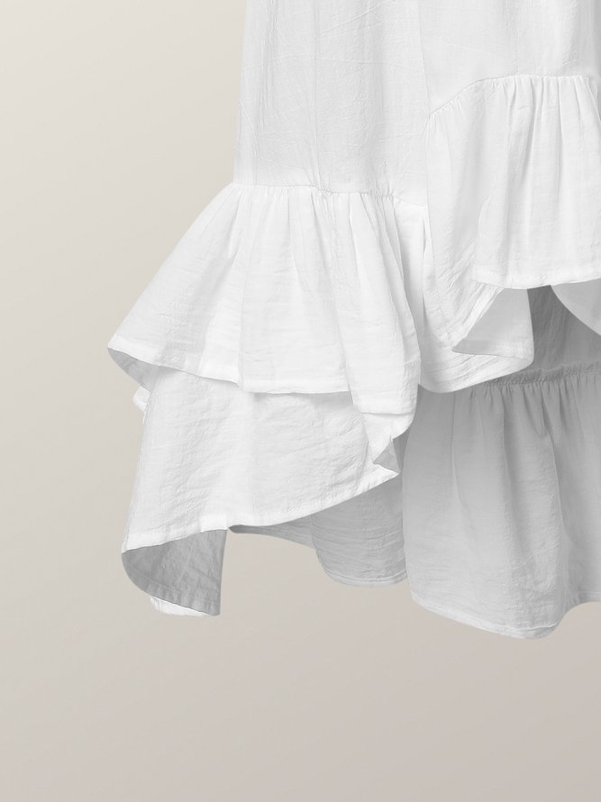 Halter Plain Flouncing Loose Sleeveless Urban Shirt