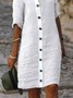 Plain Cotton Casual Dress